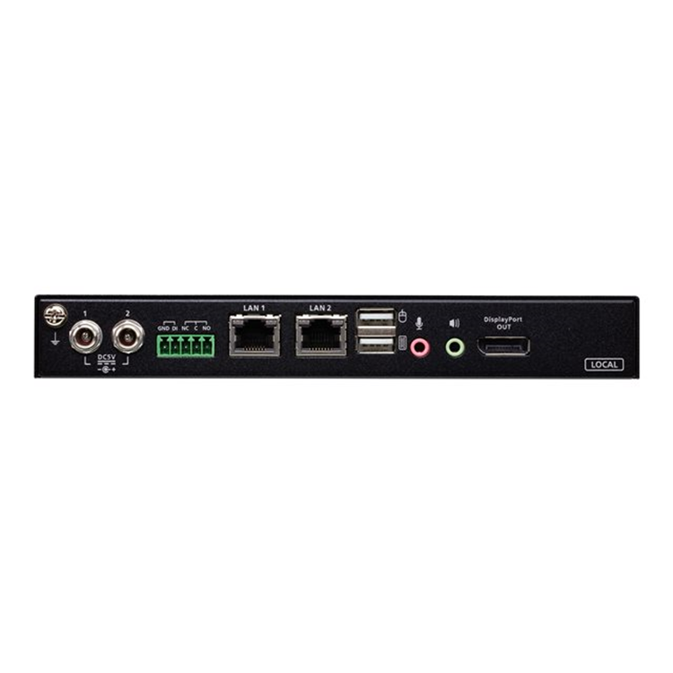1-Port 4K DisplayPort KVM over IP Switch with Local or Remote Access  Virtual Media  Power/LAN Redun