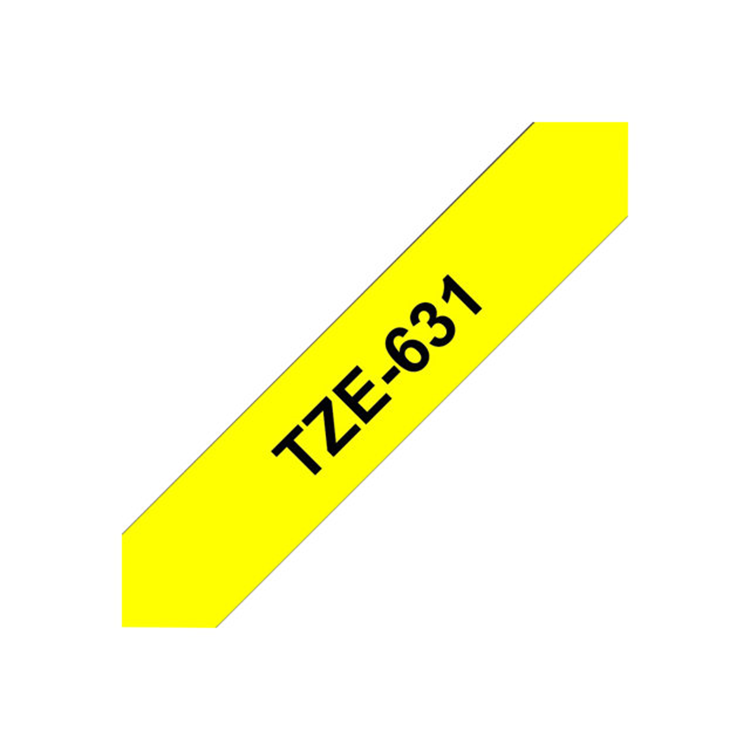 TZ-631 12mm - black on yellow - laminated (8m) TZ-631 12mm - black on yellow - laminated (8m)