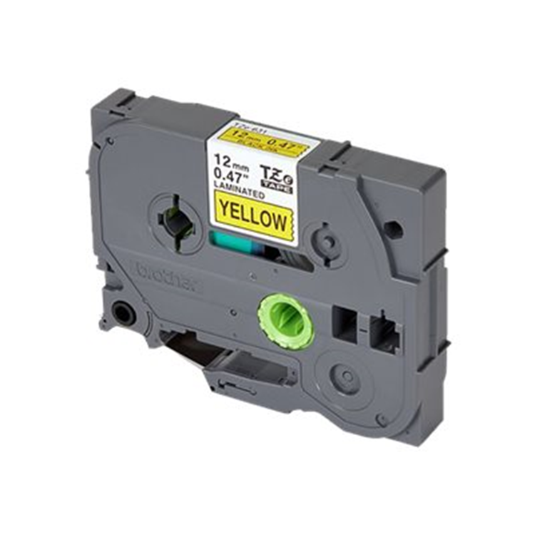 TZ-631 12mm - black on yellow - laminated (8m) TZ-631 12mm - black on yellow - laminated (8m)