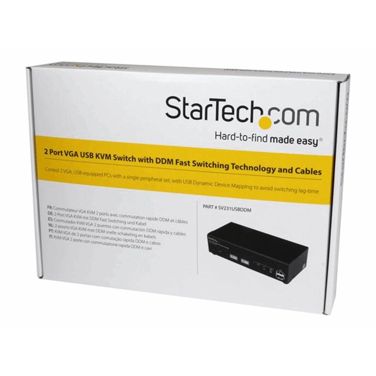 2 Port USB VGA KVM Switch with DDM