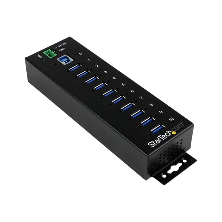10 Port Industrial USB 3.0 Hub - Metal