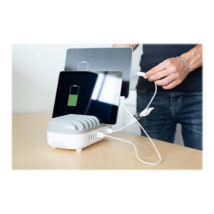 10 Port USB Charg Dock station WHT UK