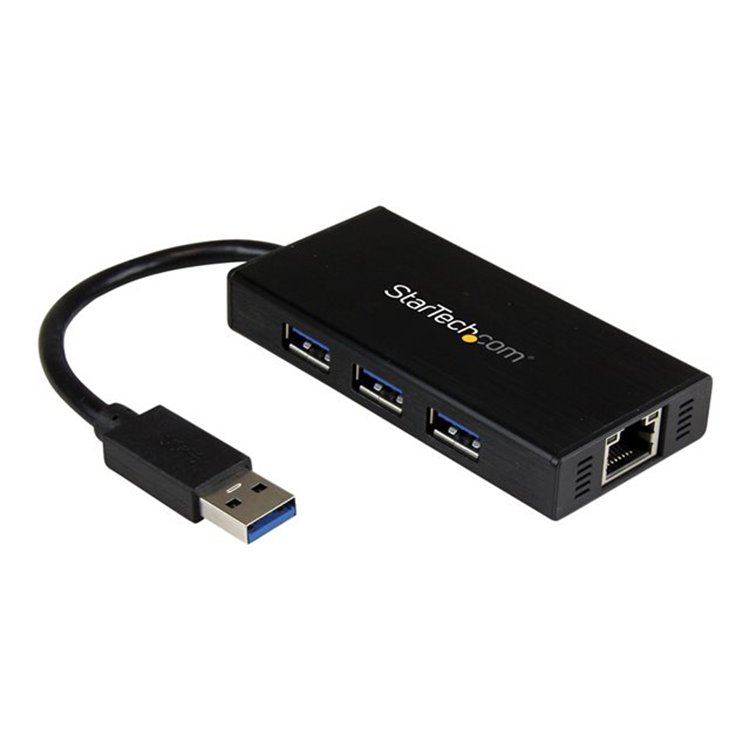 Portable USB 3.0 Hub w/ Gigabit Ethernet Portable USB 3.0 Hub w/ Gigabit Ethernet
