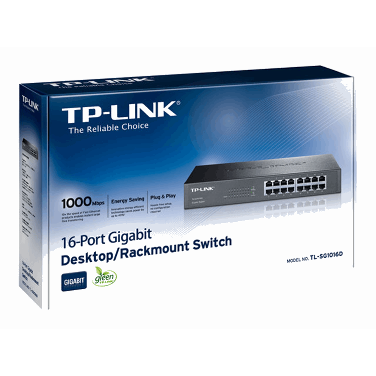 16-Port Gigab. ECO-Switch 19IN