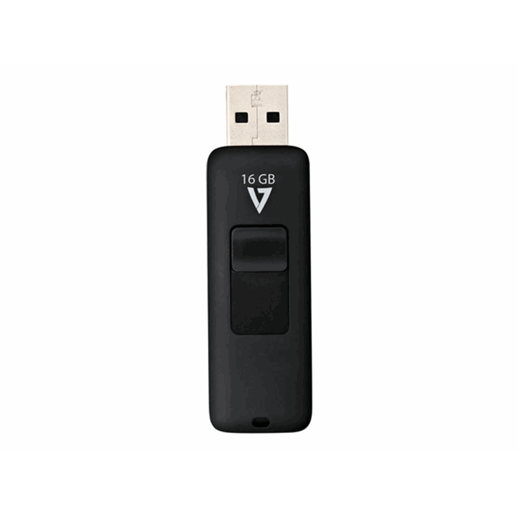 16GB FLASH DRIVE USB 2.0 BLACK RETRACTBL