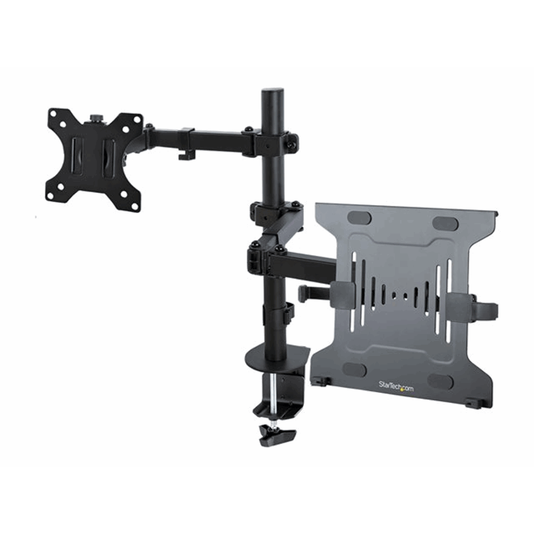 Monitor Arm with Laptop Tray Adjustable