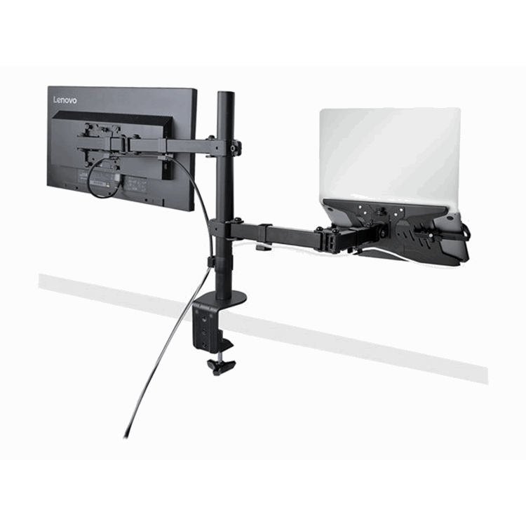 Monitor Arm with Laptop Tray Adjustable