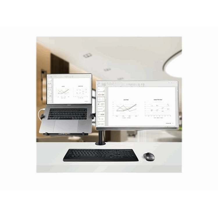 Monitor Arm with Laptop Tray Adjustable Monitor Arm with Laptop Tray Adjustable