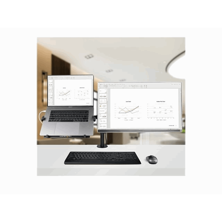 Monitor Arm with Laptop Tray Adjustable