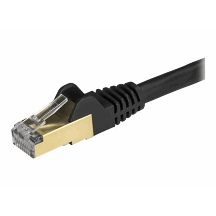 1m Black Cat6a Ethernet Cable - STP