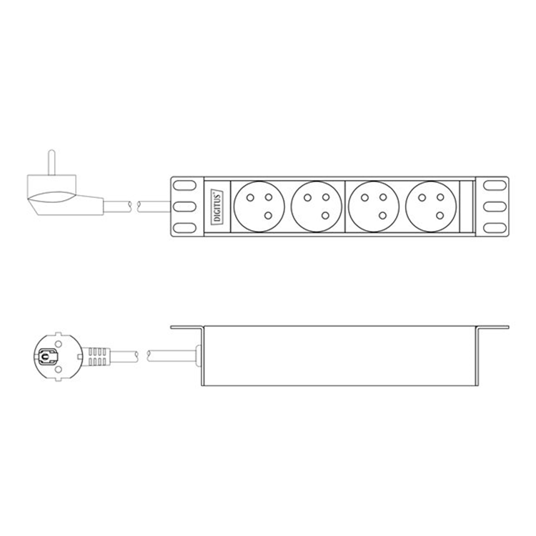 1U Aluminum PDU 254mm 10IN rackmount