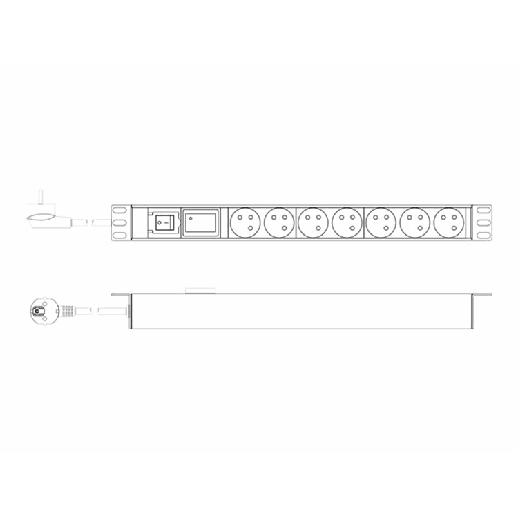 1U Aluminum PDU rackmountable switch