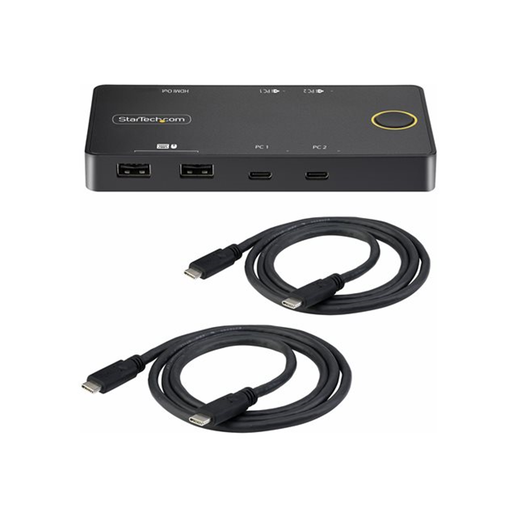 2-Port USB-C KVM Switch PD Pass-through