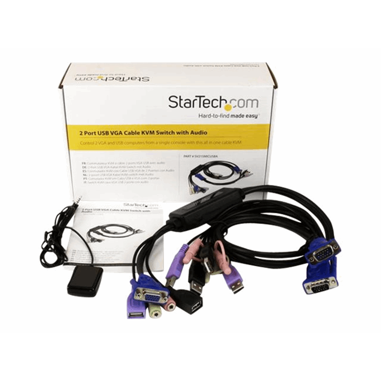 2 Port USB VGA Cable KVM Switch w/ Audio