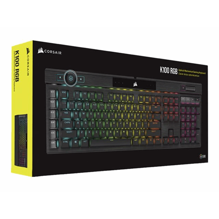 K100 RGB Optical-Mechanical Gaming Keyboard  Backlit RGB LED  CORSAIR OPX RAPIDFIRE  Black PBT Keyca