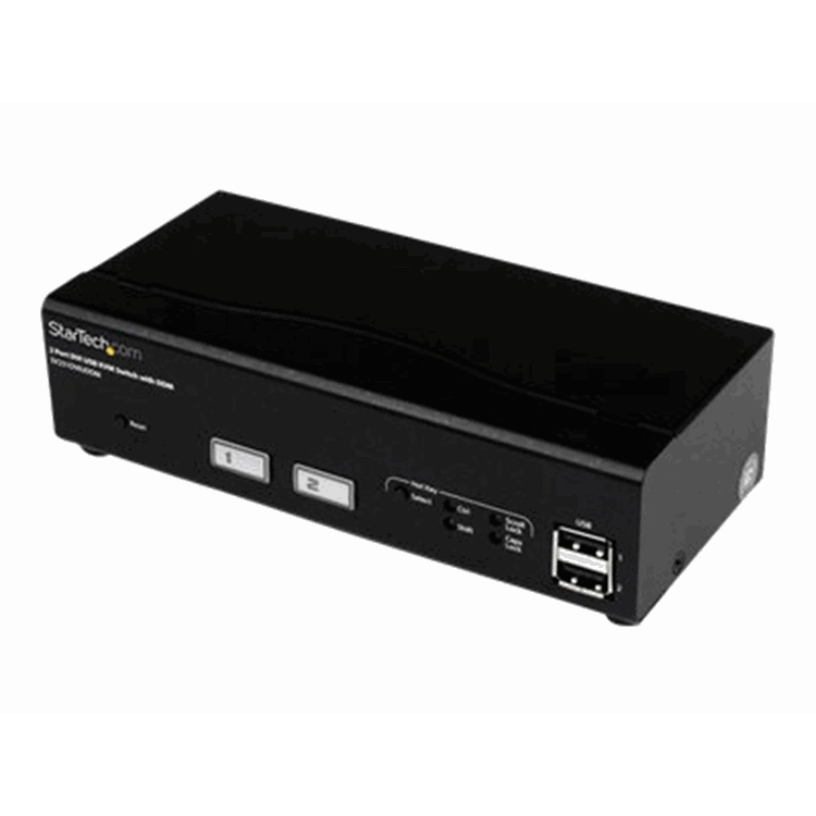 2 Port USB DVI KVM Switch with DDM Fast
