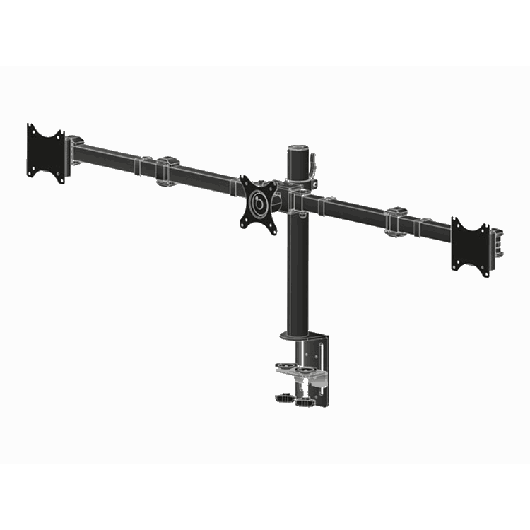 Flexible Desk Mount for Triple MonitorMount with Clamp or grommet Screen size 10-27i VESA 75x75 or Flexible Desk Mount for Triple MonitorMount with Clamp or grommet Screen size 10-27i VESA 75x75 or