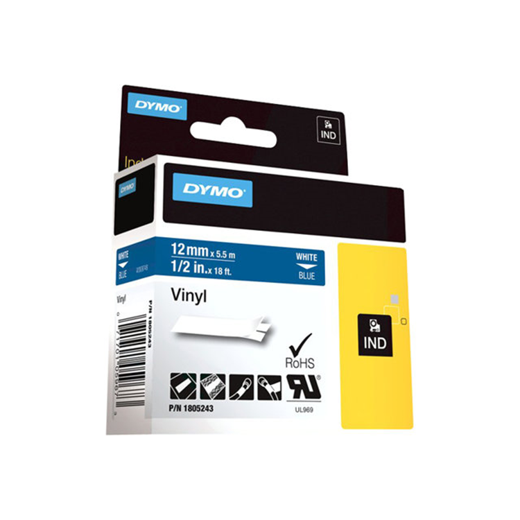 RHINO 12 MM VINYL WHITE ON BLUE