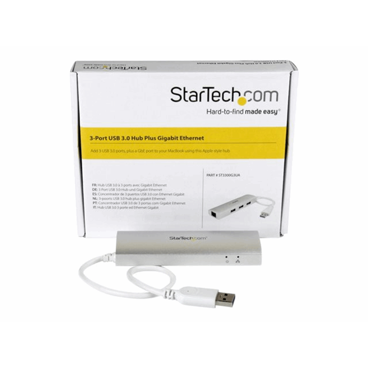 3 Port Portable USB 3.0 Hub plus GbE