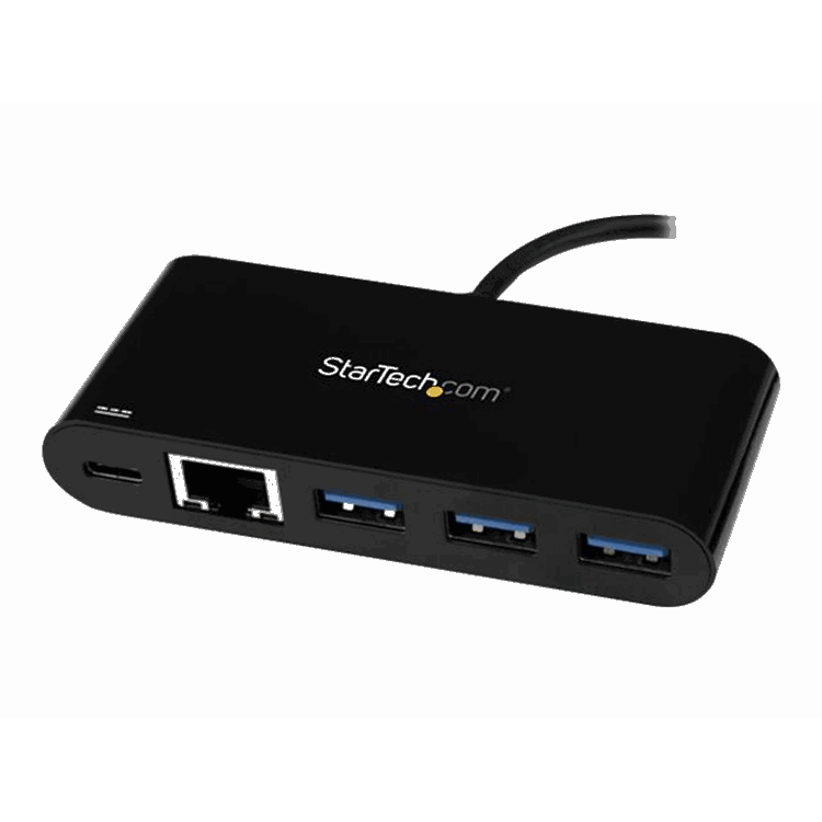 3 Port USB C Hub w/ GbE & PD - USB 3.0