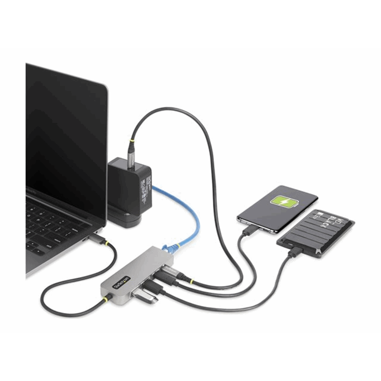 3-Port USB-C Hub 2.5GbE PD Passthrough