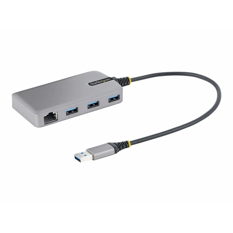 3-Port USB Hub w/ GbE Ethernet Adapter