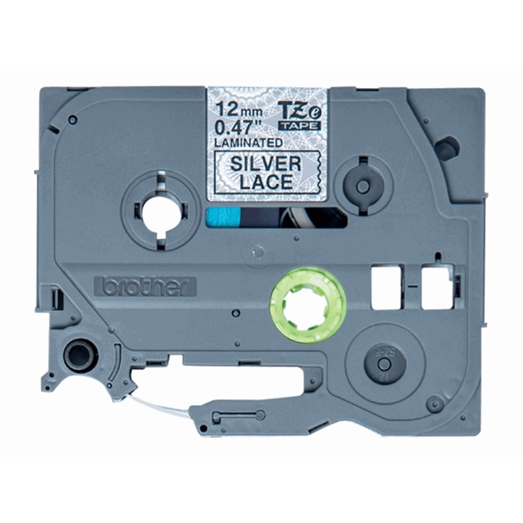 TZEMPSL31 12MM BLACK ON SILVER LACE TAPE