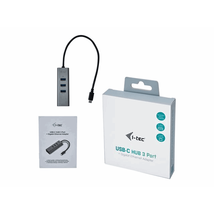 i-tec USB-C Metal HUB 3 + GLAN