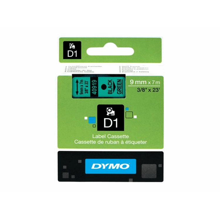 TAPE 9MMX7M ZWART/GROEN TAPE 9MMX7M ZWART/GROEN
