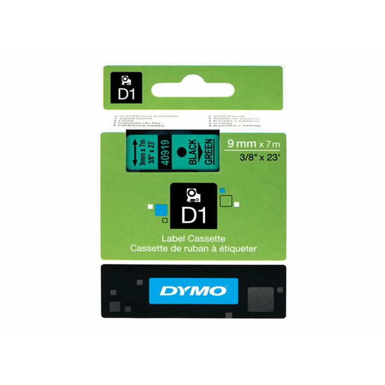 TAPE 9MMX7M ZWART/GROEN