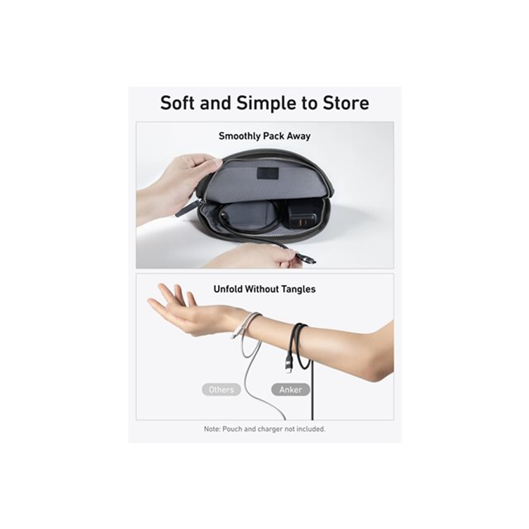 Anker USB-C to USB-C Cable (1.8m Upcycled-Braided) Black Anker USB-C to USB-C Cable (1.8m Upcycled-Braided) Black