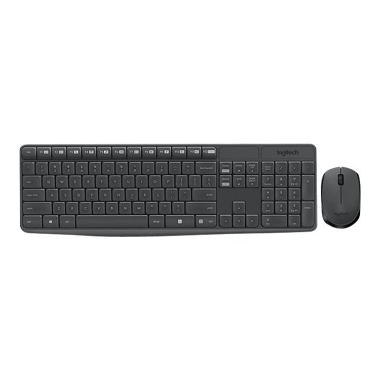 MK235 Wireless Keyboard and Mouse Combo-GREY-US INT''L-2.4GHZ-INTNL-(GREY KEYS GREY BTM)