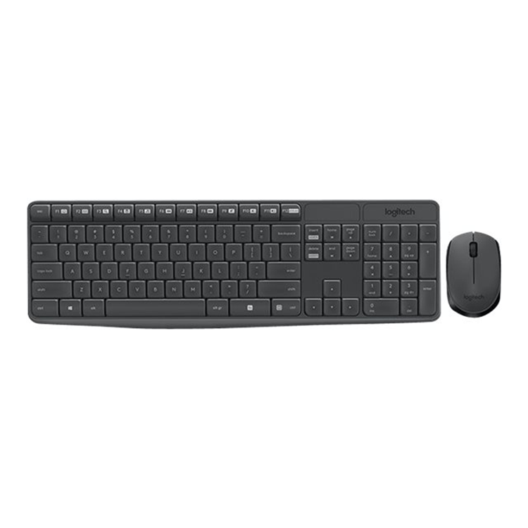 MK235 Wireless Keyboard and Mouse Combo-GREY-US INT''L-2.4GHZ-INTNL-(GREY KEYS GREY BTM)