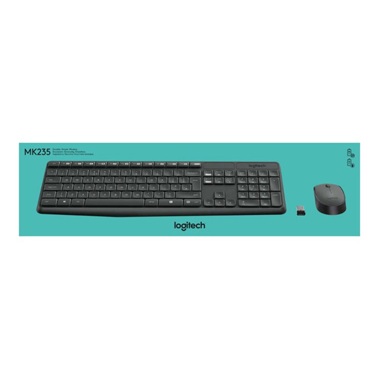 MK235 Wireless Keyboard and Mouse Combo-GREY-US INT''L-2.4GHZ-INTNL-(GREY KEYS GREY BTM)