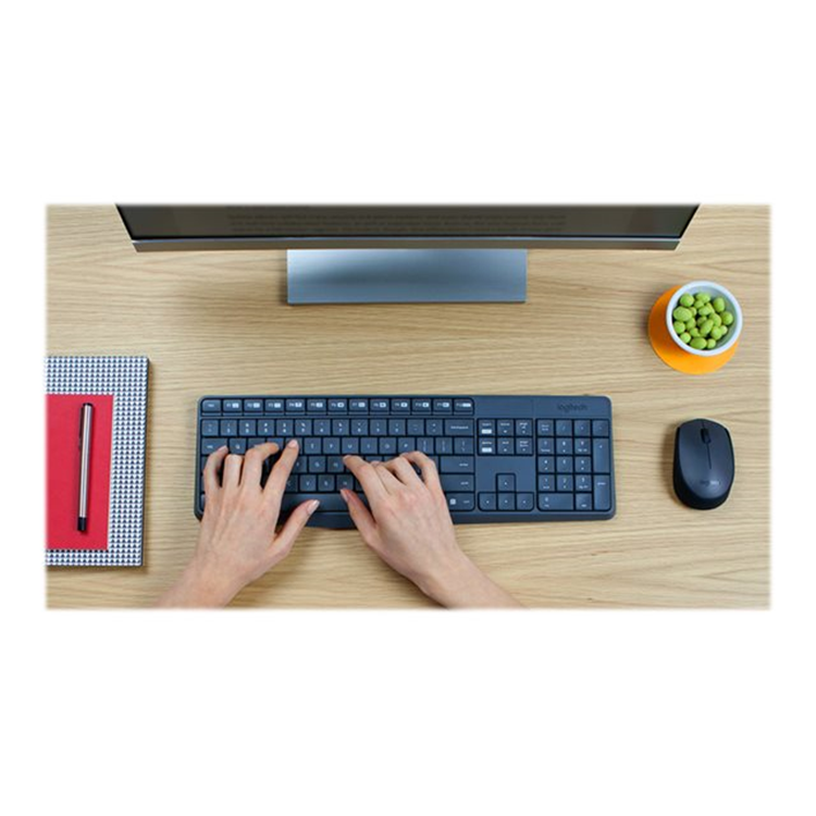 MK235 Wireless Keyboard and Mouse Combo-GREY-US INT''L-2.4GHZ-INTNL-(GREY KEYS GREY BTM)