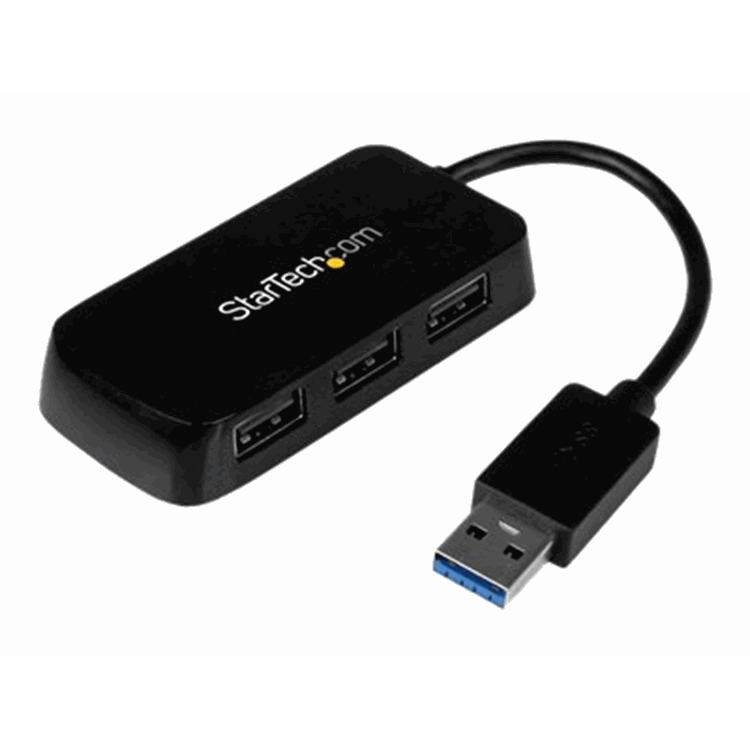Portable Mini USB 3.0 Hub - Black