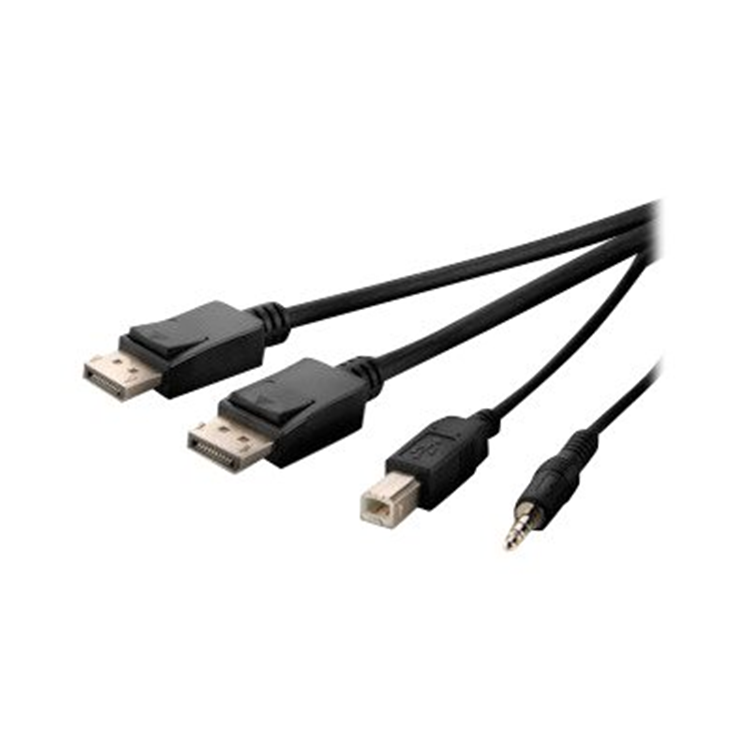 TAA Dual-Head MiniDP to DP KVM Combo Cab