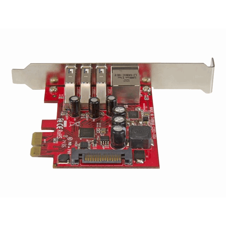 3Pt PCIe USB 3.0 Card + Gigabit Ethernet