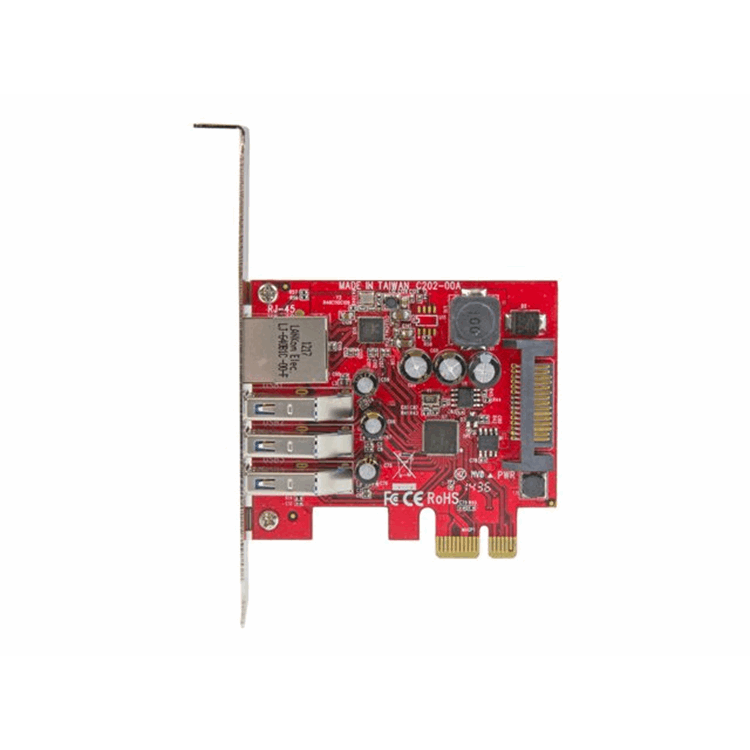 3Pt PCIe USB 3.0 Card + Gigabit Ethernet