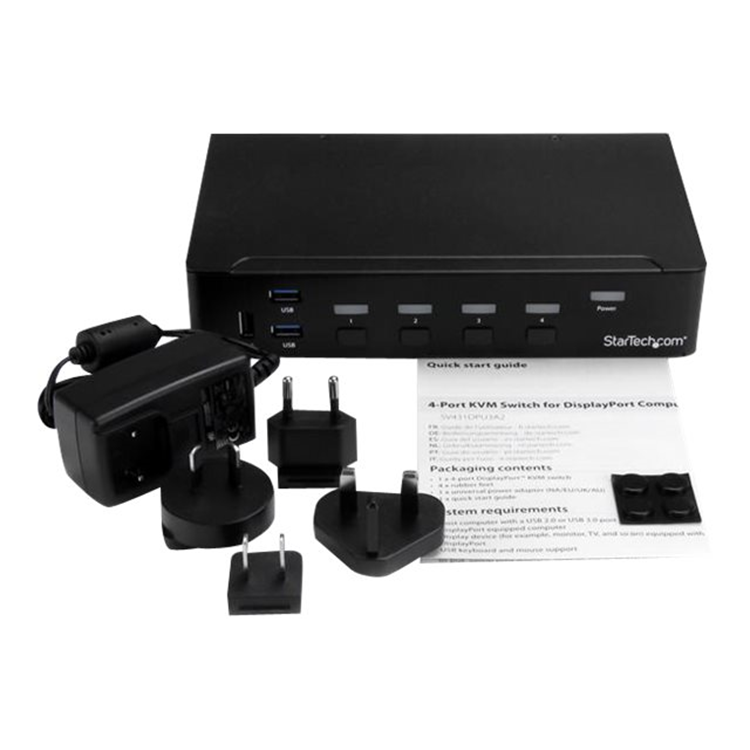 4-Port DisplayPort KVM - USB 3.0 - 4K