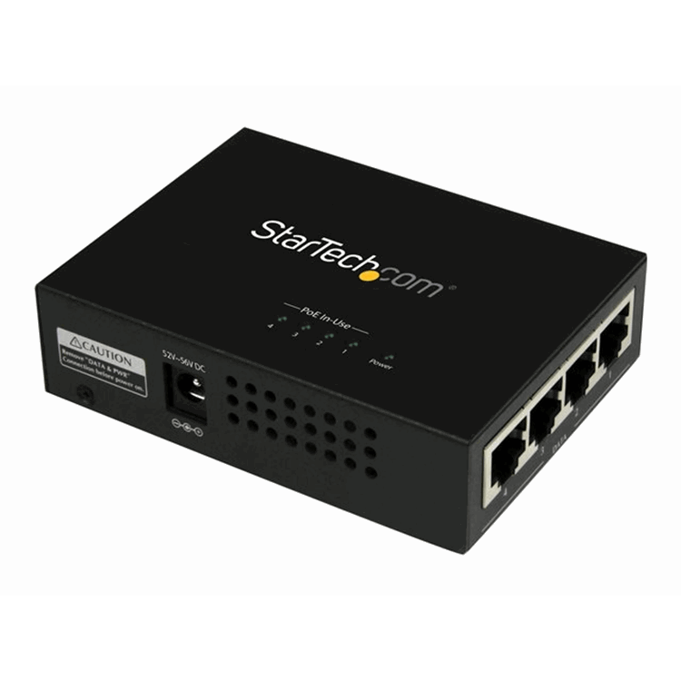 4 Port Gigabit Midspan - PoE+ Injector