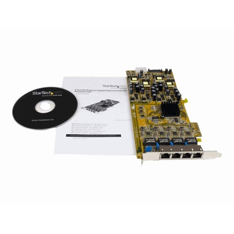 4 Port Gigabit PoE PCIe Network Card