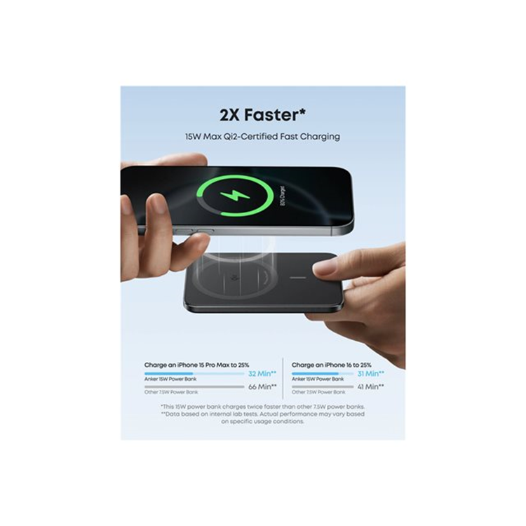 Anker Nano Magnetic Wireless Power Bank(5 000 mAh 15W) Black Anker Nano Magnetic Wireless Power Bank(5 000 mAh 15W) Black