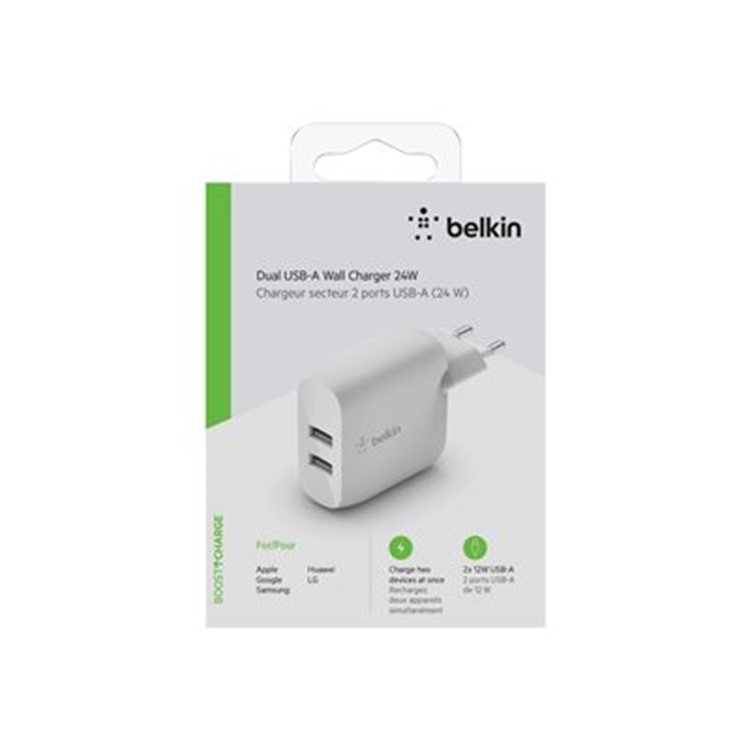 BELKIN Dual USB-A WallCharger 12W X2 WHT BELKIN Dual USB-A WallCharger 12W X2 WHT