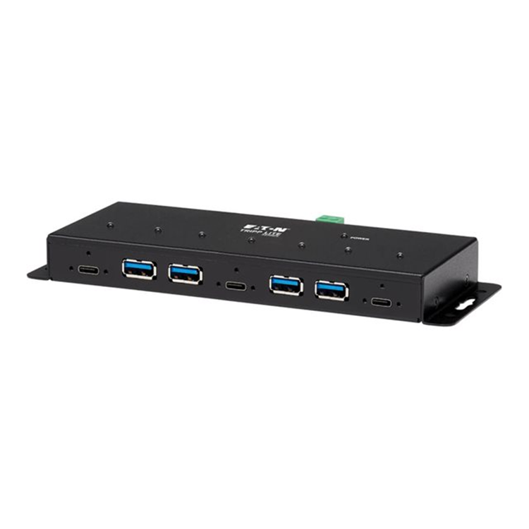 Industrial 7-Port USB-C Hub Gen2 10G 4xUSB-A and 3x USB-C Ports W 15Kv ESD Immunity 2Kv Surge Industrial 7-Port USB-C Hub Gen2 10G 4xUSB-A and 3x USB-C Ports W 15Kv ESD Immunity 2Kv Surge