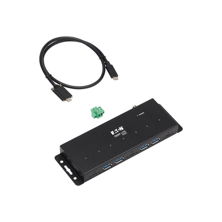 Industrial 7-Port USB-C Hub Gen2 10G 4xUSB-A and 3x USB-C Ports W 15Kv ESD Immunity 2Kv Surge Industrial 7-Port USB-C Hub Gen2 10G 4xUSB-A and 3x USB-C Ports W 15Kv ESD Immunity 2Kv Surge