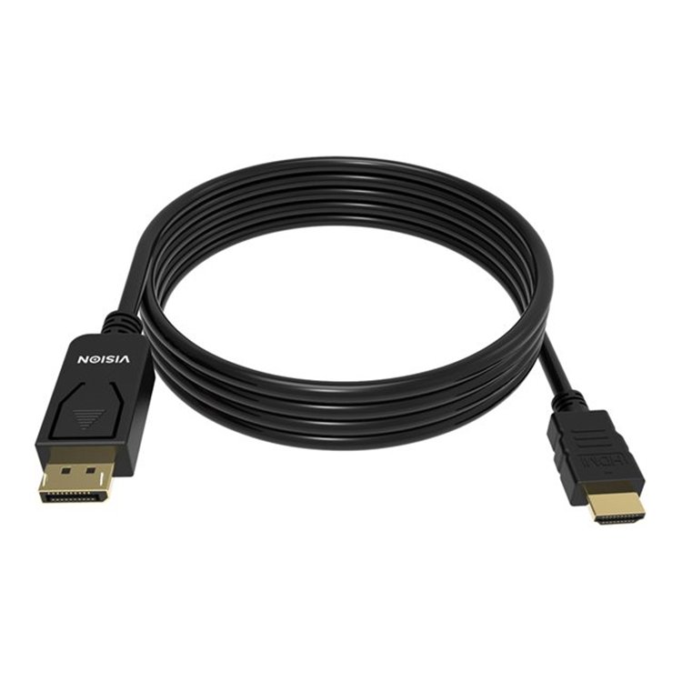 VISION 2m Black DP to HDMI cable VISION 2m Black DP to HDMI cable