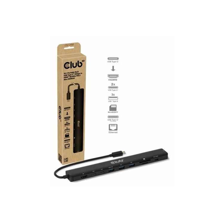 10-1 PORTABLE DOCK USB TYPE-C(R) 10GBPSTO HDMI# 8K30HZ PD3.1 MAX.140WATT 10-1 PORTABLE DOCK USB TYPE-C(R) 10GBPSTO HDMI# 8K30HZ PD3.1 MAX.140WATT