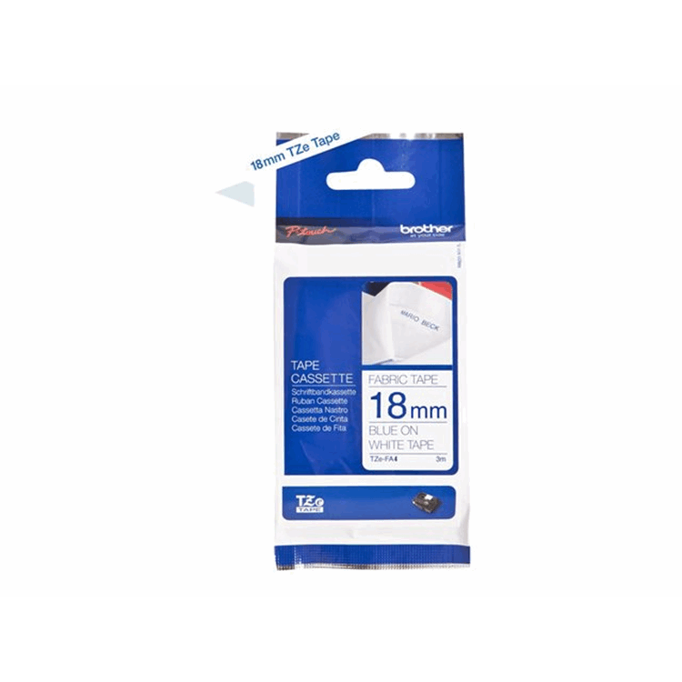 TZE-FA4 - 18 mm Fabric Blue/White TZE-FA4 - 18 mm Fabric Blue/White