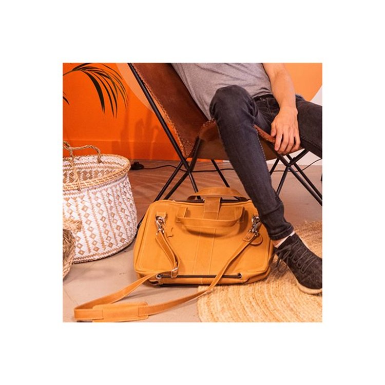 VIVA LAPTOP BAG 15.6IN BROWN - LEATHER